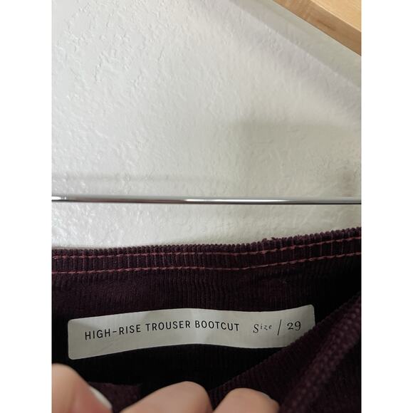 Anthropologie Pilcro Maroon Corduroy High Rise Bootcut Pant Size 29 Retro 70s - Picture 3 of 4